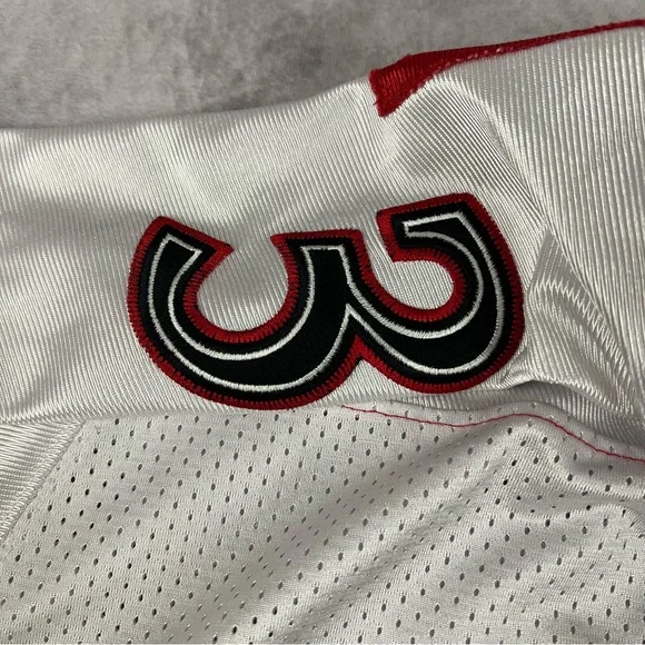 Reebok Iverson Jersey Mens Large Red White Vintage Split Football Embroidered - Picture 5 of 11